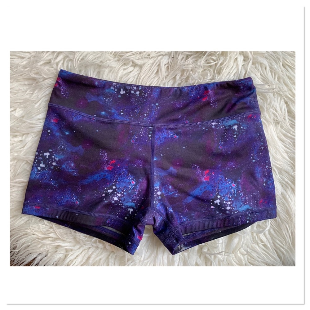 IAB I Am Becoming Biker Shorts Galaxy Shorts Purple Black Size 8/Medium